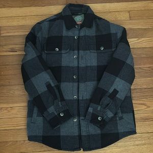 Gray Black Plaid Outdoor button Jacket Coat